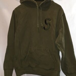 Supreme Hooded Sweatshirt | Olive Green | Made In Canada | Cotton | Size L